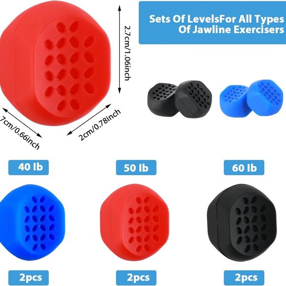 6 Pcs Jaw Exerciser for Men Women, Jawline Exerciser Jaw Trainer, Silicone Jaw - Picture 4 of 10